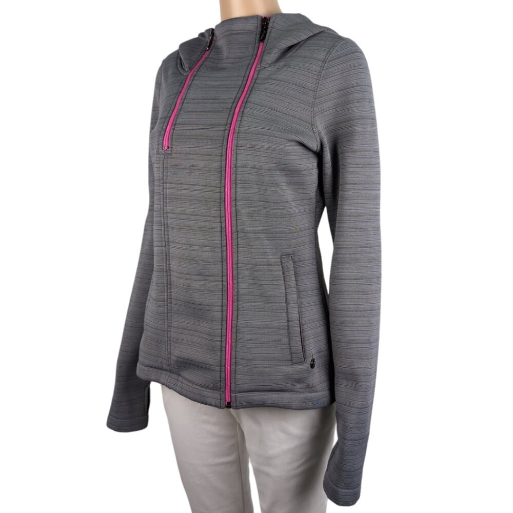 Nova Athletic Sport Hoodie Jacket Double Zipper Fleece Zippered Pockets Womens S